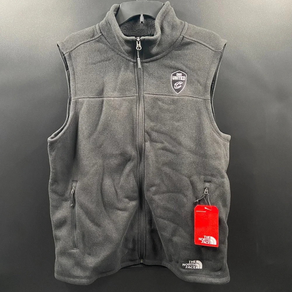NWT The North Face Men's Black Heather‎ Sweater Vest Full Zip Size L Men